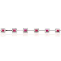 2.00 Ct.Tw. Ruby Natural Diamond Bracelet, 14K White Gold Image